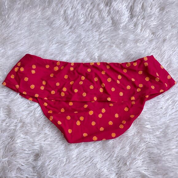 Sundance Catalog Slit Skirted Bikini Bottom Pink Orange Floral Swim Womens XS - Picture 3 of 6